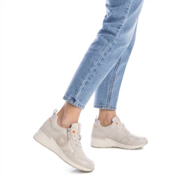 NEW XTI women's wedge trainer sneakers in ice - Picture 5 of 5